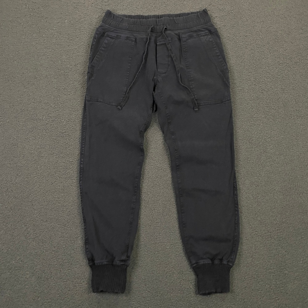 James Perse Jogger Pant Womens Small, 1 Blue Drawstring Cotton Contrast Waist